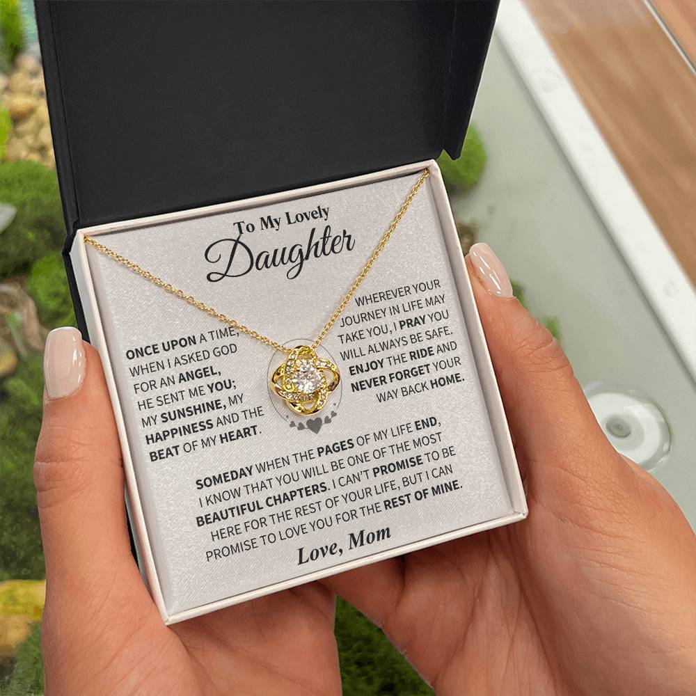 To My Daughter - Love Dad - Beautiful Gift Set - Love Knot Necklace -DLK012