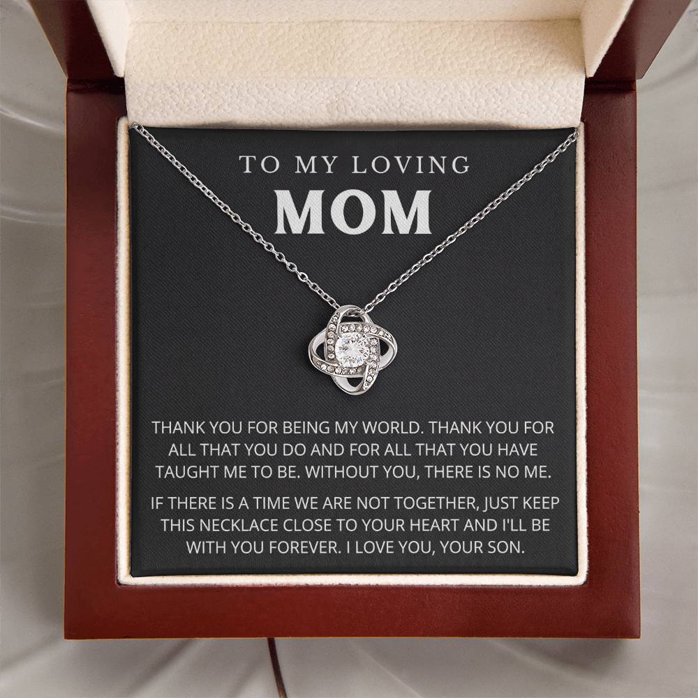 To My Mom - Beautiful Gift Set - Love Knot Necklace -MLK005
