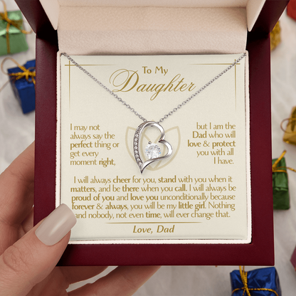 To My Daughter - Love Dad - Beautiful Gift Set - Forever Love Necklace - DFL001