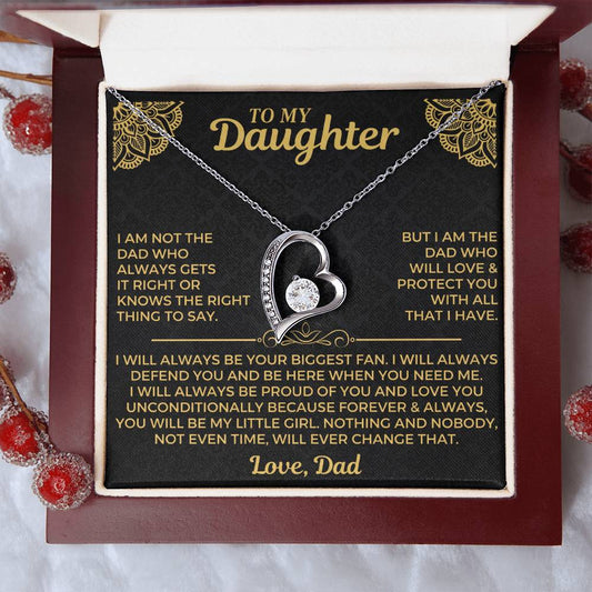 To My Daughter - Love Dad - Beautiful Gift Set - Forever Love Necklace - DFL002
