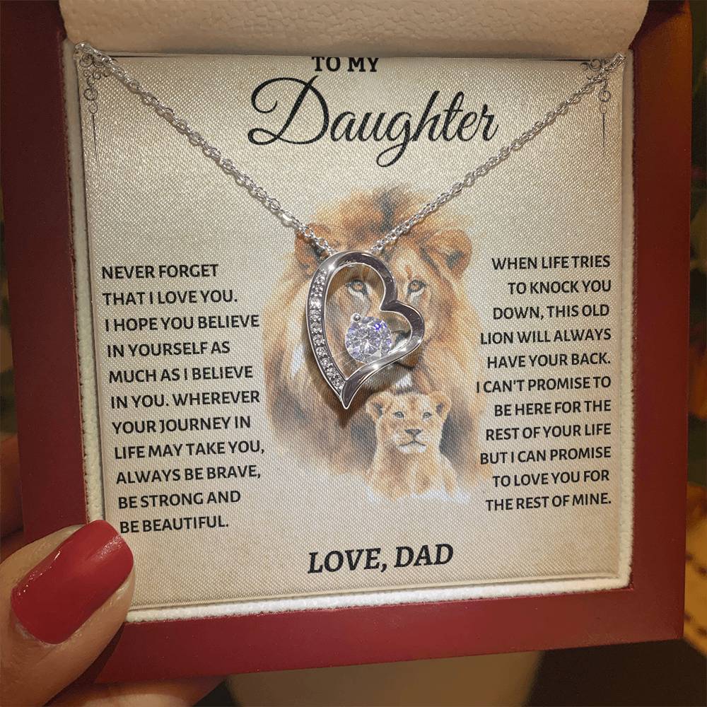 To My Daughter - Love Dad - Beautiful Gift Set - Forever Love Necklace - DFL010