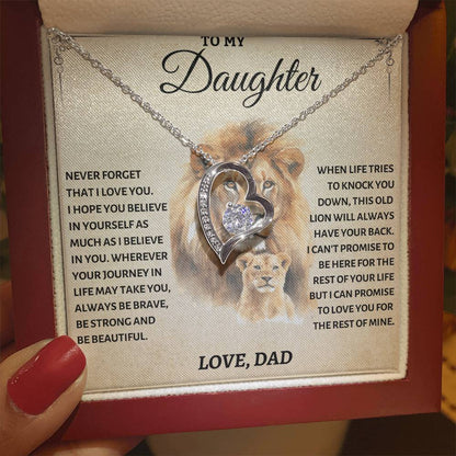 To My Daughter - Love Dad - Beautiful Gift Set - Forever Love Necklace - DFL010