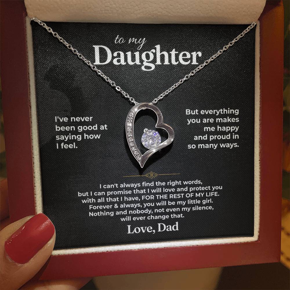 To My Daughter - Love Dad - Beautiful Gift Set - Forever Love Necklace - DFL020