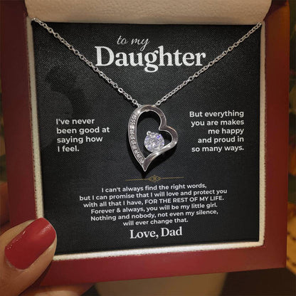 To My Daughter - Love Dad - Beautiful Gift Set - Forever Love Necklace - DFL020