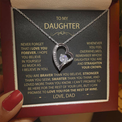 To My Daughter - Love Dad - Beautiful Gift Set - Forever Love Necklace - DFL017