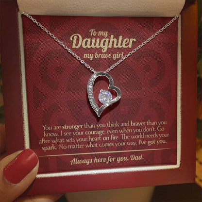 To My Daughter - Love Dad - Beautiful Gift Set - Forever Love Necklace - DFL013