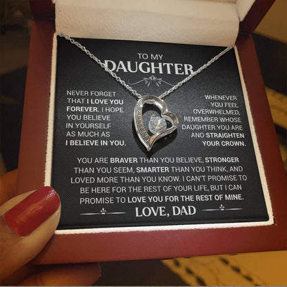 To My Daughter - Love Dad - Beautiful Gift Set - Forever Love Necklace - DFL003