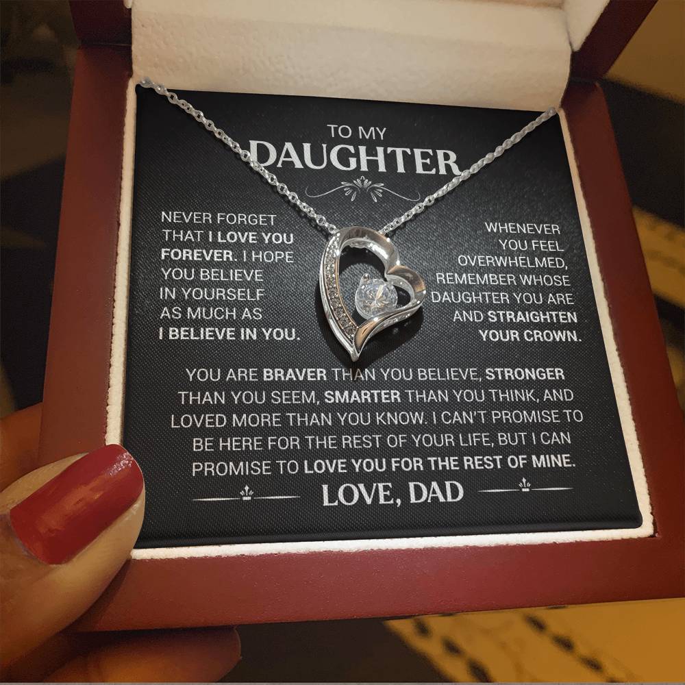To My Daughter - Love Dad - Beautiful Gift Set - Forever Love Necklace - DFL016