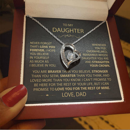 To My Daughter - Love Dad - Beautiful Gift Set - Forever Love Necklace - DFL017