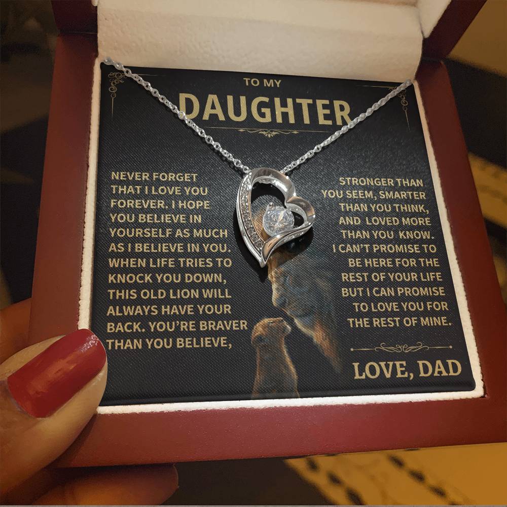 To My Daughter - Love Dad - Beautiful Gift Set - Forever Love Necklace - DFL012