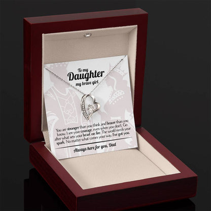 To My Daughter - Love Dad - Beautiful Gift Set - Forever Love Necklace - DFL005