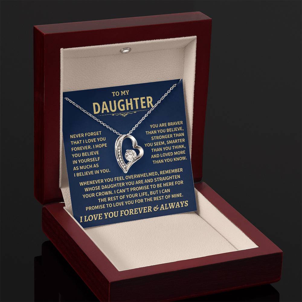 To My Daughter - Love Dad - Beautiful Gift Set - Forever Love Necklace - DFL007