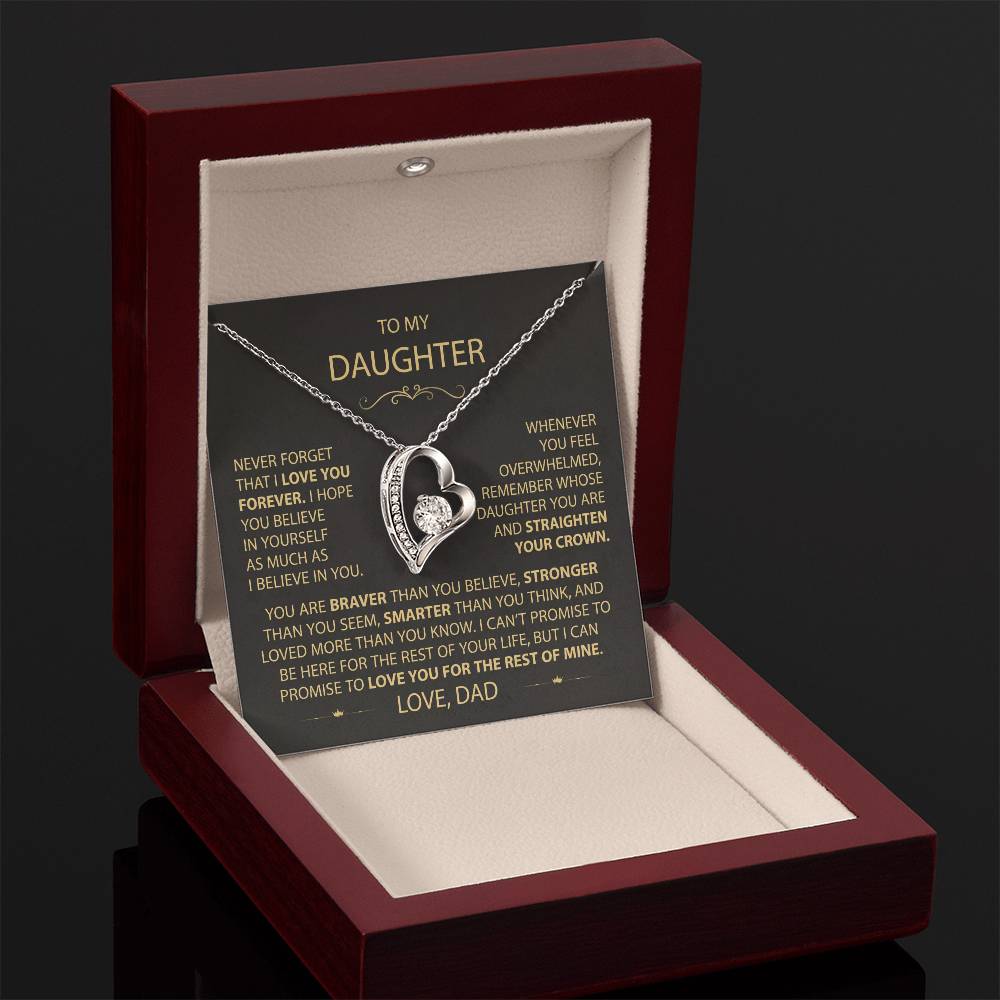 To My Daughter - Love Dad - Beautiful Gift Set - Forever Love Necklace - DFL017