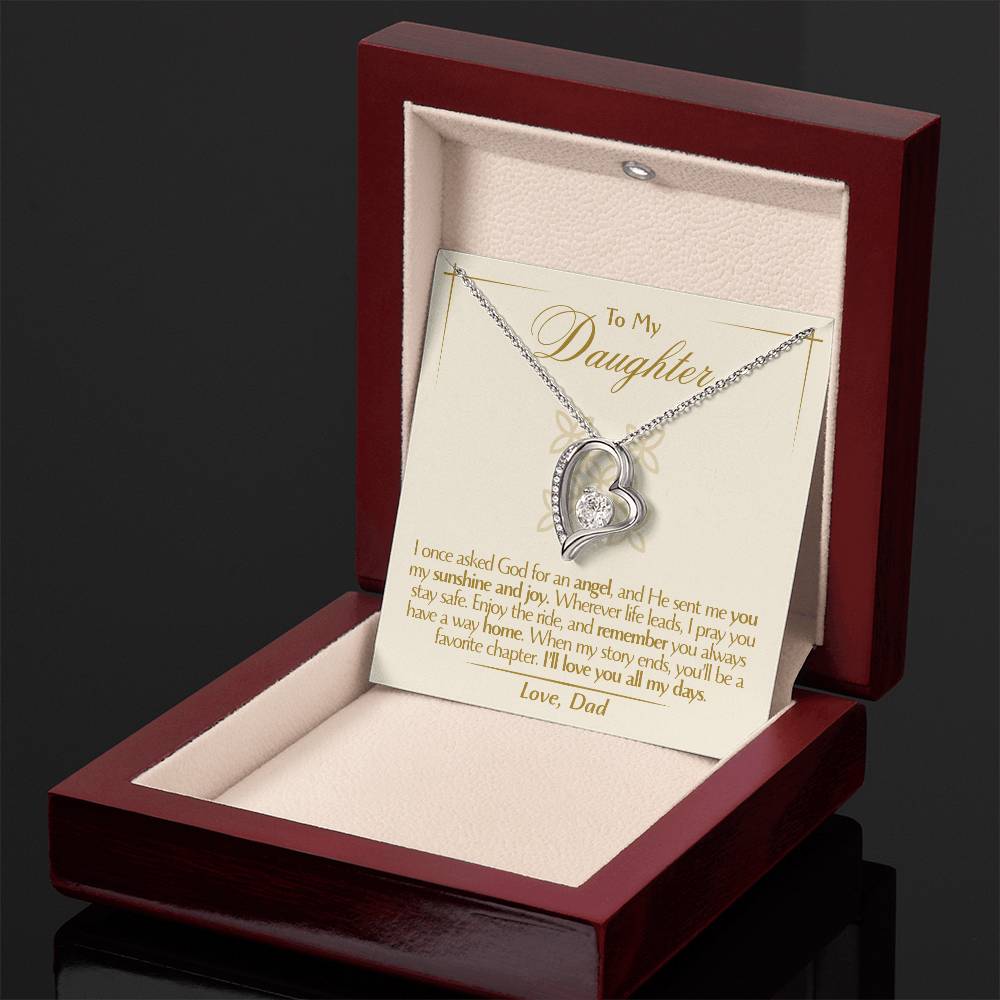 To My Daughter - Love Dad - Beautiful Gift Set - Forever Love Necklace - DFL009