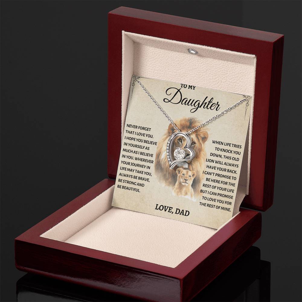 To My Daughter - Love Dad - Beautiful Gift Set - Forever Love Necklace - DFL010