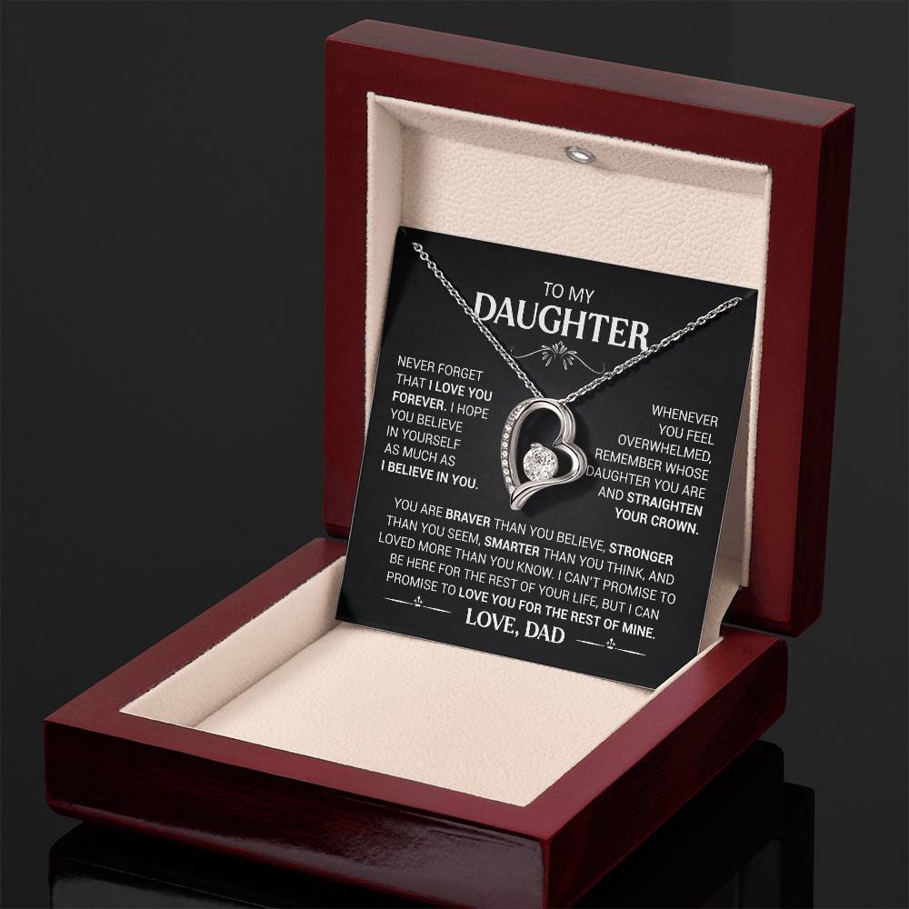 To My Daughter - Love Dad - Beautiful Gift Set - Forever Love Necklace - DFL016