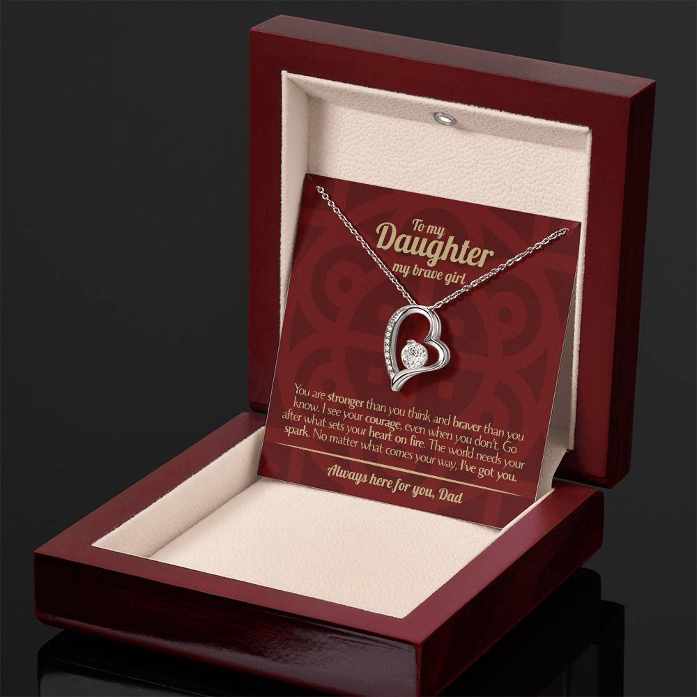 To My Daughter - Love Dad - Beautiful Gift Set - Forever Love Necklace - DFL013