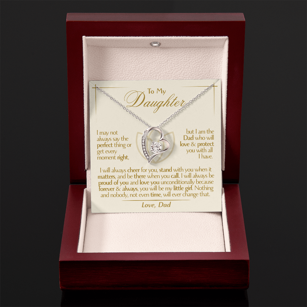 To My Daughter - Love Dad - Beautiful Gift Set - Forever Love Necklace - DFL001