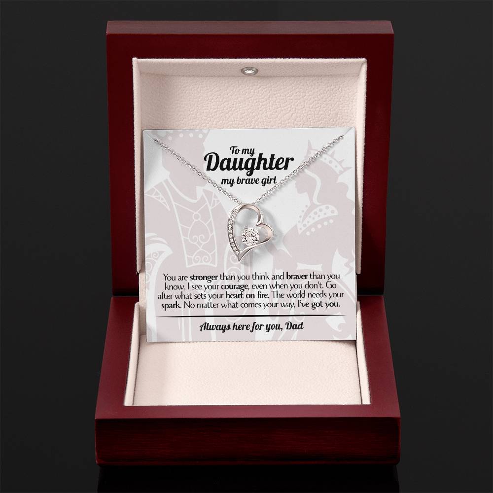 To My Daughter - Love Dad - Beautiful Gift Set - Forever Love Necklace - DFL005