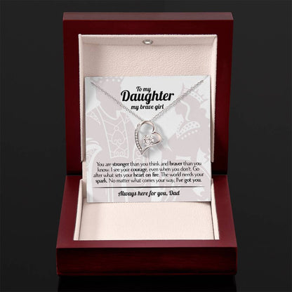 To My Daughter - Love Dad - Beautiful Gift Set - Forever Love Necklace - DFL005