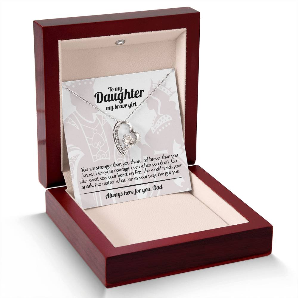 To My Daughter - Love Dad - Beautiful Gift Set - Forever Love Necklace - DFL005