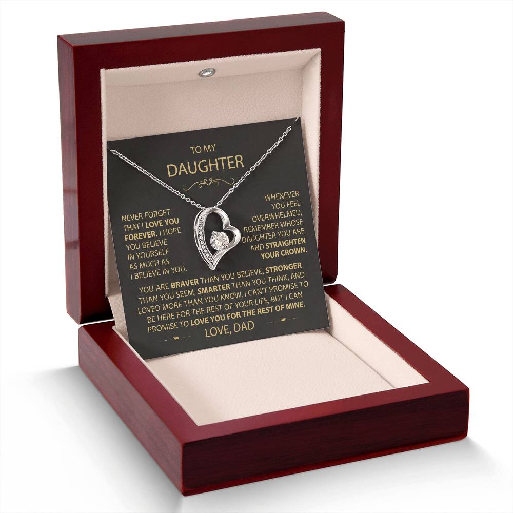 To My Daughter - Love Dad - Beautiful Gift Set - Forever Love Necklace - DFL017