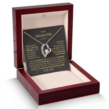 To My Daughter - Love Dad - Beautiful Gift Set - Forever Love Necklace - DFL017