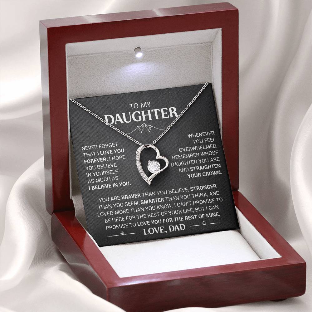 To My Daughter - Love Dad - Beautiful Gift Set - Forever Love Necklace - DFL003