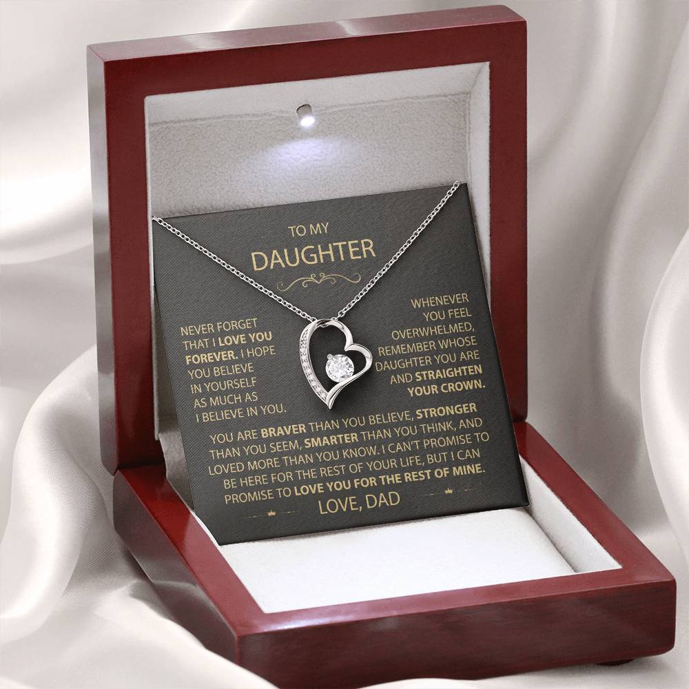 To My Daughter - Love Dad - Beautiful Gift Set - Forever Love Necklace - DFL017