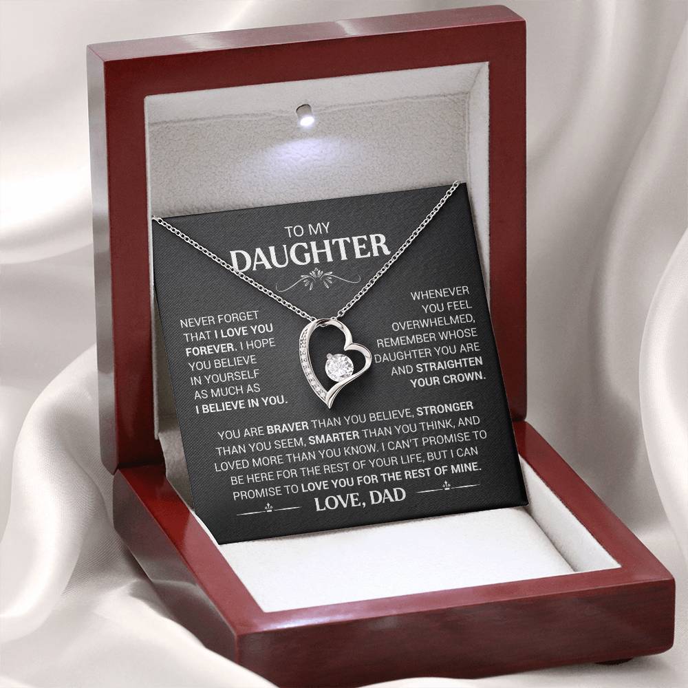 To My Daughter - Love Dad - Beautiful Gift Set - Forever Love Necklace - DFL016