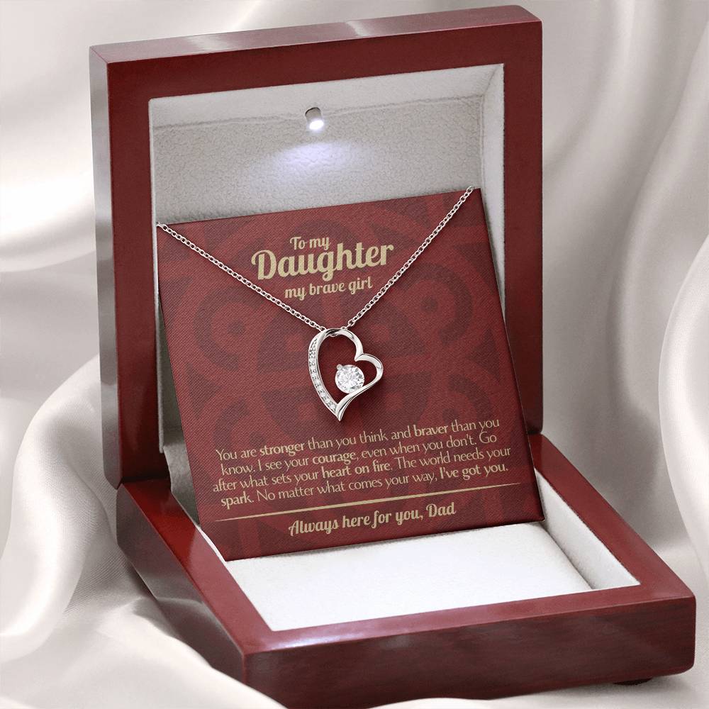 To My Daughter - Love Dad - Beautiful Gift Set - Forever Love Necklace - DFL013
