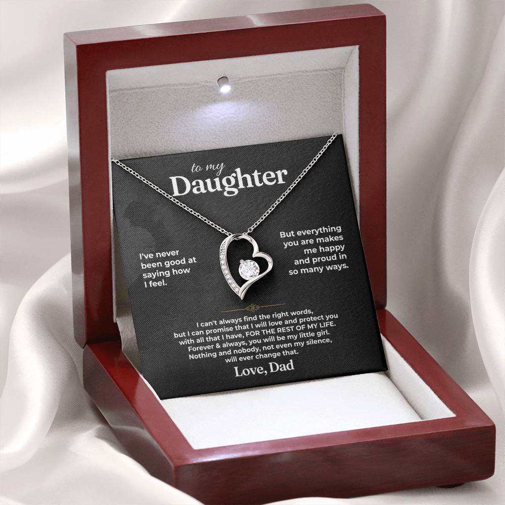 To My Daughter - Love Dad - Beautiful Gift Set - Forever Love Necklace - DFL020