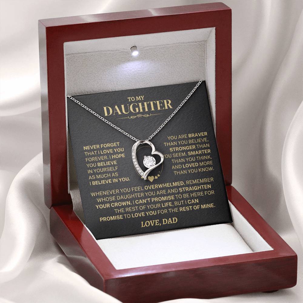 To My Daughter - Love Dad - Beautiful Gift Set - Forever Love Necklace - DFL008