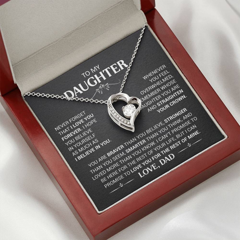 To My Daughter - Love Dad - Beautiful Gift Set - Forever Love Necklace - DFL016