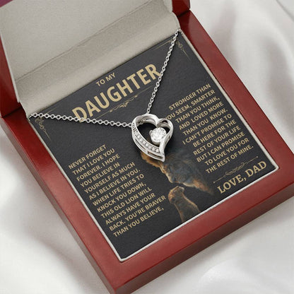 To My Daughter - Love Dad - Beautiful Gift Set - Forever Love Necklace - DFL012