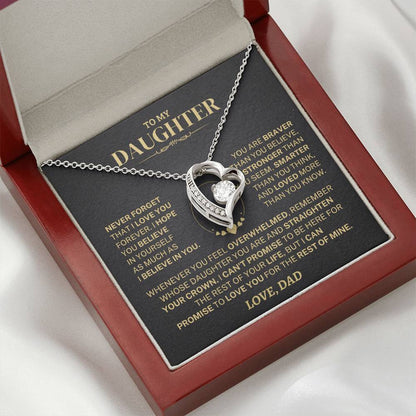 To My Daughter - Love Dad - Beautiful Gift Set - Forever Love Necklace - DFL008