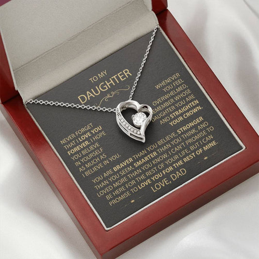 To My Daughter - Love Dad - Beautiful Gift Set - Forever Love Necklace - DFL017