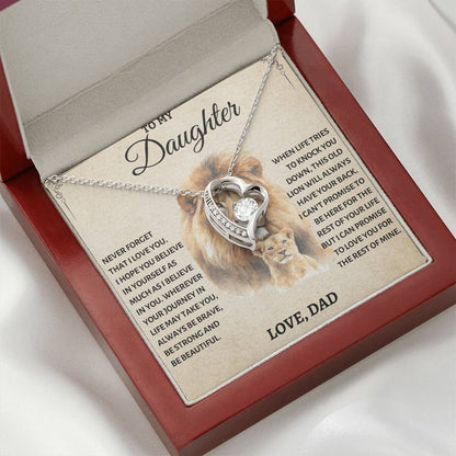To My Daughter - Love Dad - Beautiful Gift Set - Forever Love Necklace - DFL010
