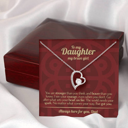 To My Daughter - Love Dad - Beautiful Gift Set - Forever Love Necklace - DFL013