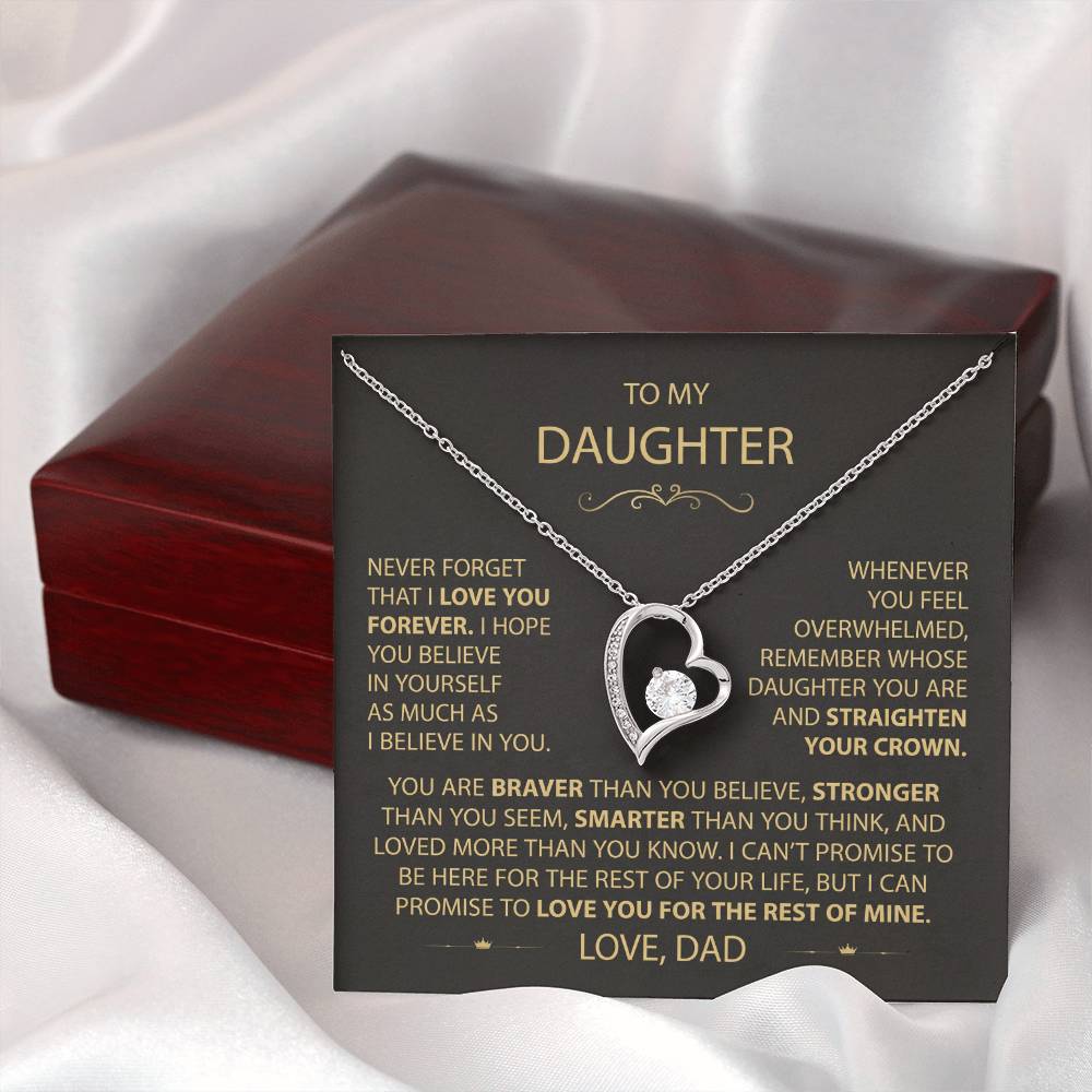 To My Daughter - Love Dad - Beautiful Gift Set - Forever Love Necklace - DFL017