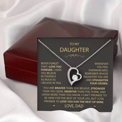 To My Daughter - Love Dad - Beautiful Gift Set - Forever Love Necklace - DFL017