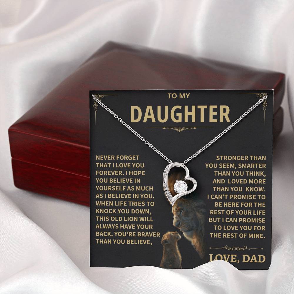 To My Daughter - Love Dad - Beautiful Gift Set - Forever Love Necklace - DFL012