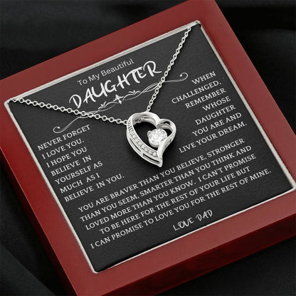 To My Daughter - Love Dad - Beautiful Gift Set - Forever Love Necklace - DFL006