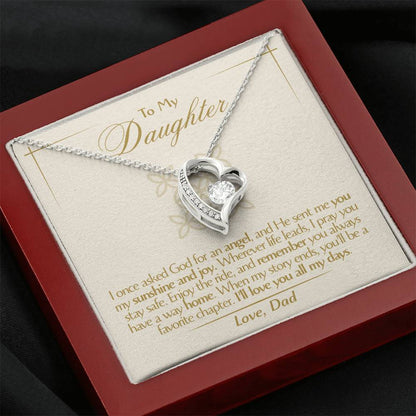 To My Daughter - Love Dad - Beautiful Gift Set - Forever Love Necklace - DFL009