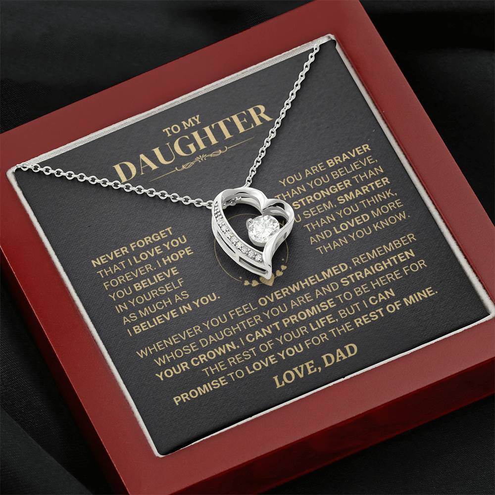To My Daughter - Love Dad - Beautiful Gift Set - Forever Love Necklace - DFL008