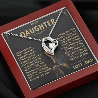 To My Daughter - Love Dad - Beautiful Gift Set - Forever Love Necklace - DFL012