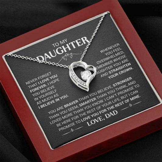 To My Daughter - Love Dad - Beautiful Gift Set - Forever Love Necklace - DFL016