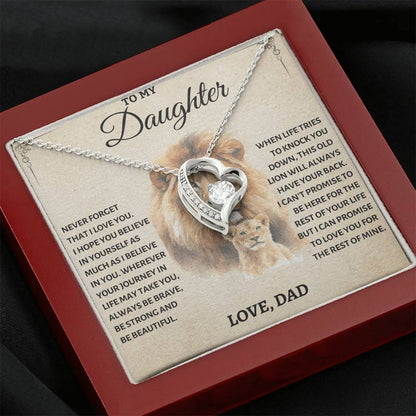 To My Daughter - Love Dad - Beautiful Gift Set - Forever Love Necklace - DFL010