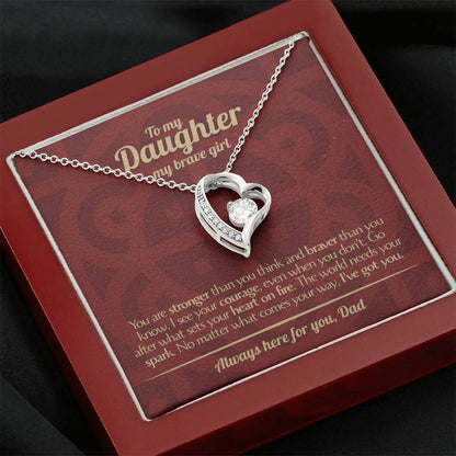 To My Daughter - Love Dad - Beautiful Gift Set - Forever Love Necklace - DFL013