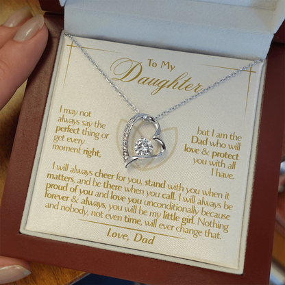 To My Daughter - Love Dad - Beautiful Gift Set - Forever Love Necklace - DFL001